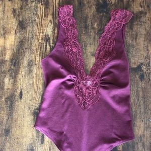 Free People Low-Cut Lace Bodysuit — NEW WITHOUT TAGS
